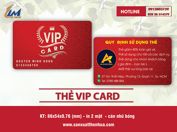 In thẻ VIP giá rẻ - Làm thẻ nhựa VIP khách hàng , quà tặng