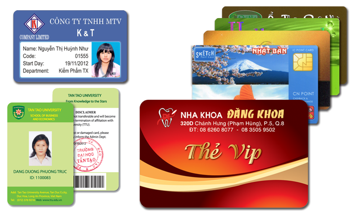 In thẻ nhựa - Thẻ Nhân viên Ngang