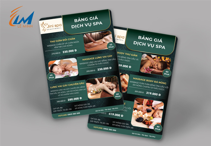 menu A3 jini spa