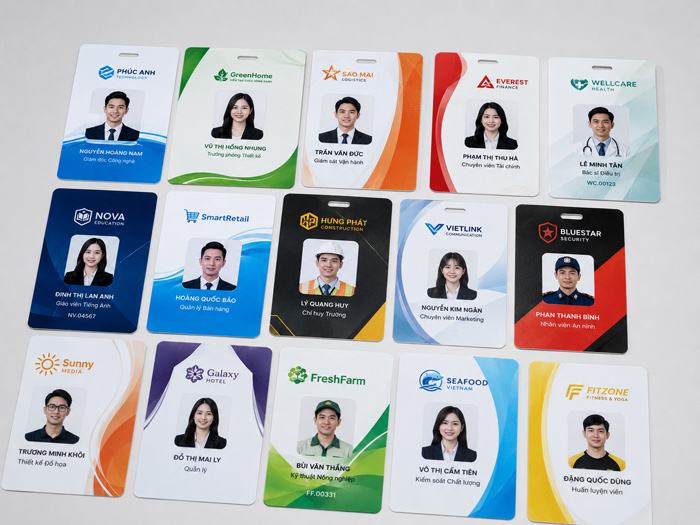 Mẫu in thẻ nhân viên công ty nhựa PVC sắc nét, chuyên nghiệp