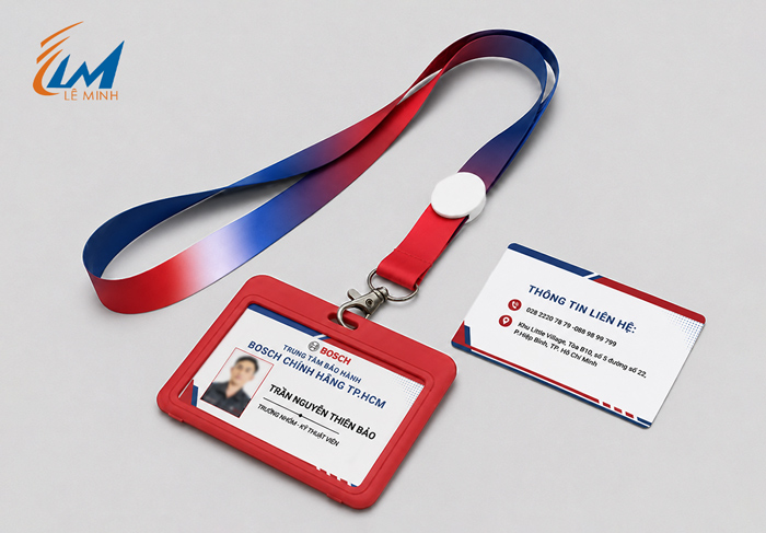 Thẻ nhân viên showroom kèm dây đeo