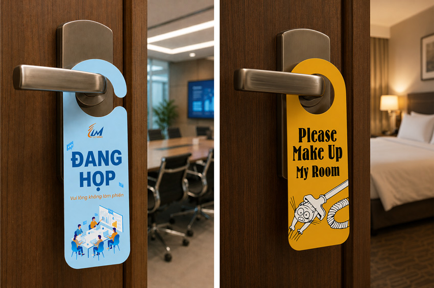 in thẻ treo phòng bằng nhựa PVC