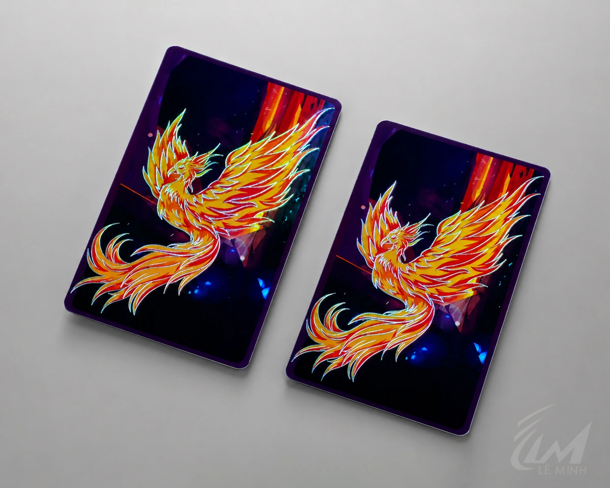 Thẻ nhựa hologram (chuyển sắc 7 màu) in nổi theo yêu cầu